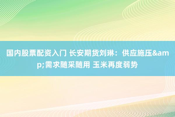国内股票配资入门 长安期货刘琳：供应施压&需求随采随用 玉米再度弱势