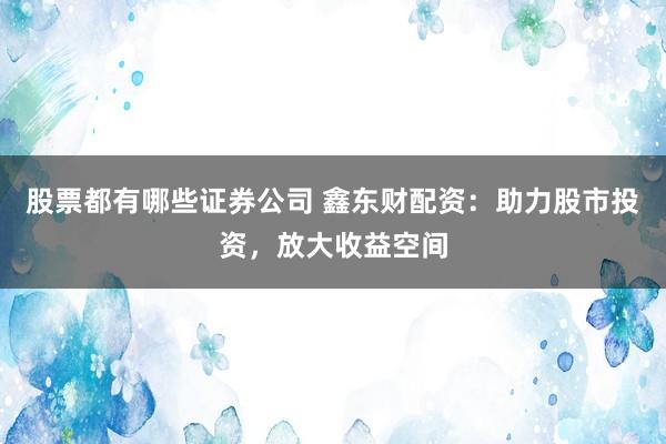 股票都有哪些证券公司 鑫东财配资：助力股市投资，放大收益空间