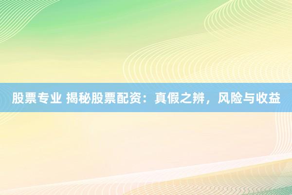 股票专业 揭秘股票配资：真假之辨，风险与收益